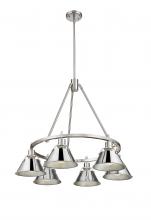  3306-6 PW-CH - Orwell 6-Light Chandelier in Pewter with Chrome